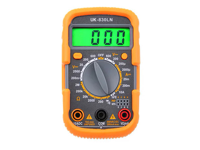 Цифровой мультиметр UK-830LN, ЖК-дисплей, измерение AC/DC, сопротивления, частоты, проверка диодов
