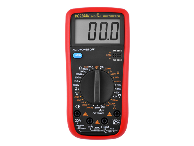 Цифровой мультиметр VC9208N, HOLD, измерение AC/DC, частоты, NCV