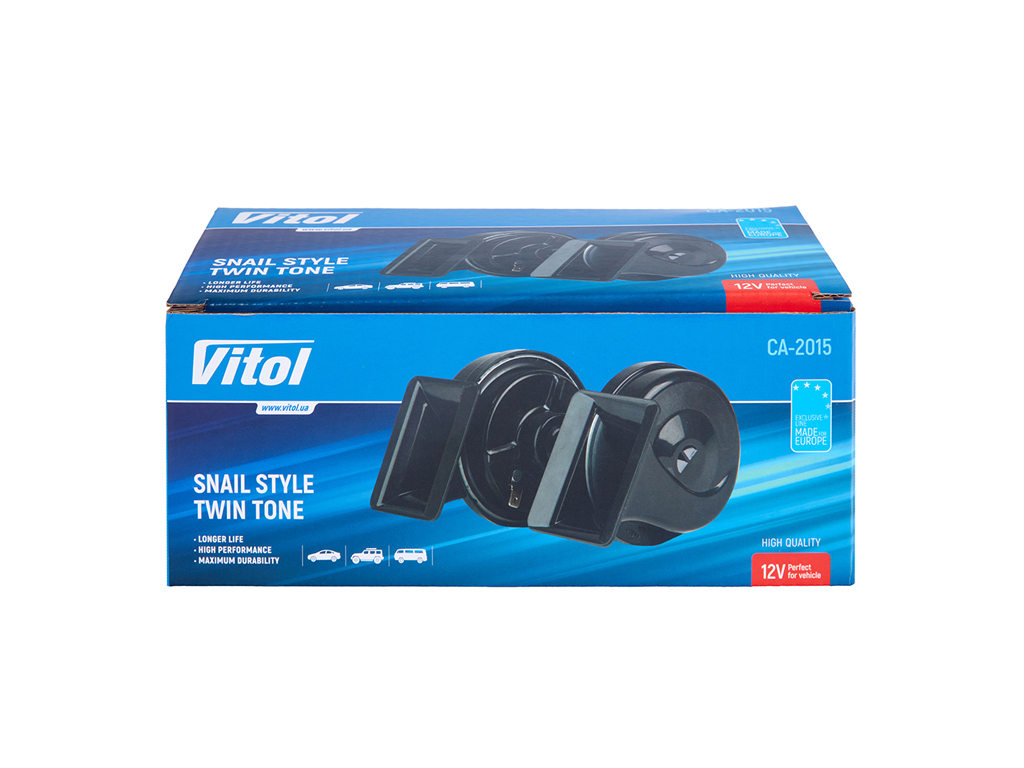 Сигнал электромагнитный улитка VITOL, CA-2015, 12В, 95мм