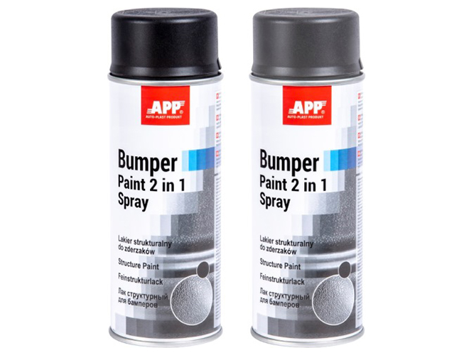 Краска бамперная APP Bumper Paint 2в1 Spray, структурная, 400мл, черный (020811)