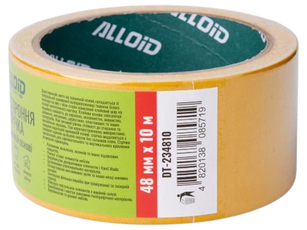 Скотч двосторонній на тканинній основі Alloid 48 мм х 10 м DT-234810