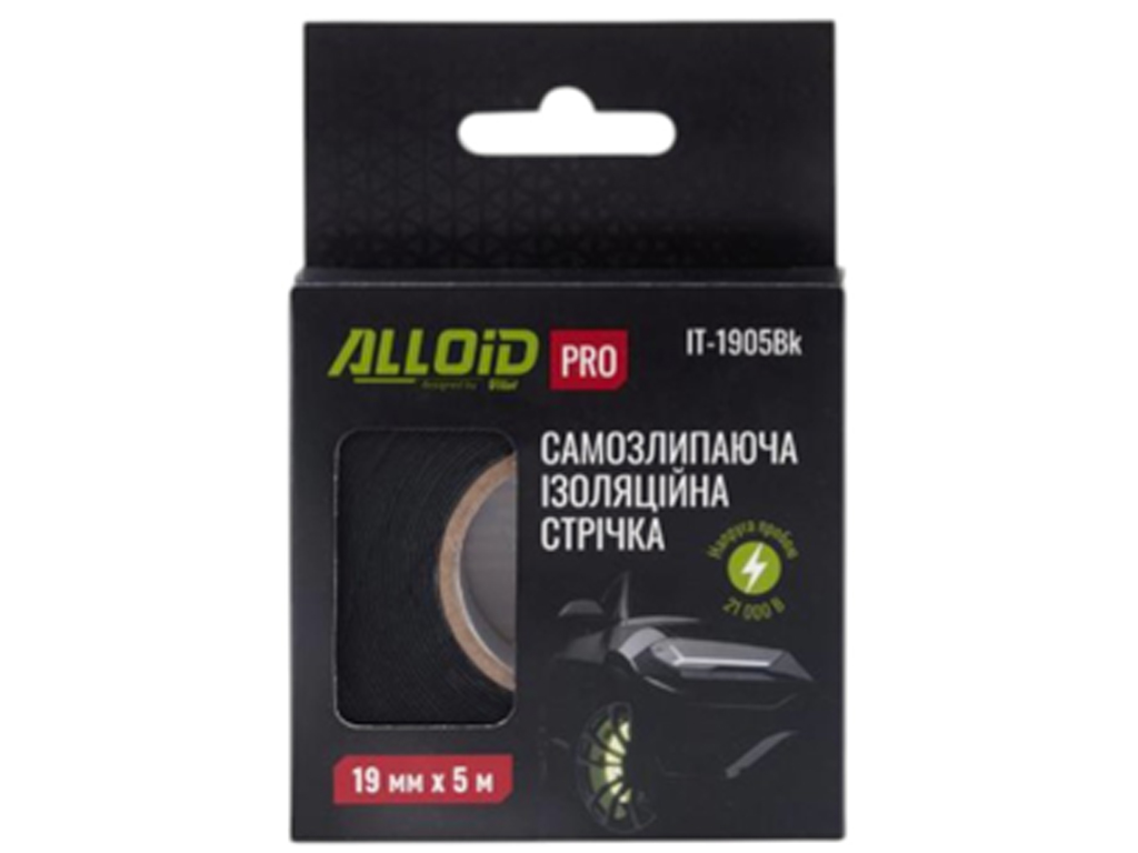 Стрічка ізоляційна самосліпуча Alloid Pro, 19 мм х 5 м, колір чорний