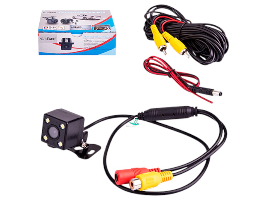 Камера заднего вида, универсальная, 420ТВЛ, 120°, крепление бабочка, подсветка 4 LED, цвет черный