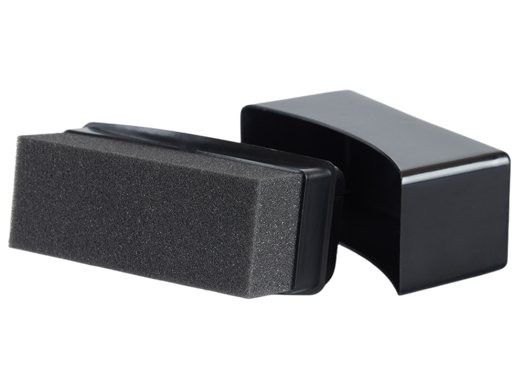 Аплікатор для чорніння гуми, пластик, щільна піна, 12×5,5×7см, колір чорний