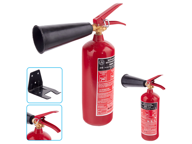 Огнетушитель углекислотный с манометром, BBK-1,4