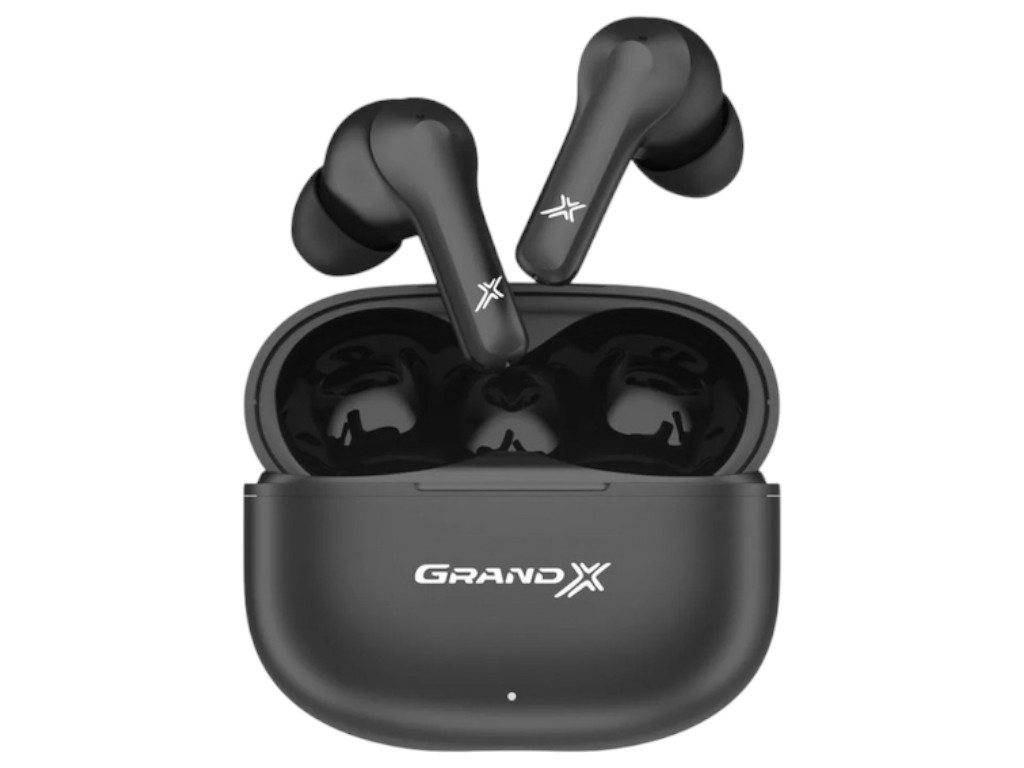 Наушники Grand-X GB-99B, вакуумные с микрофоном, беспроводное подключение,14,1×24×34мм, цвет черный