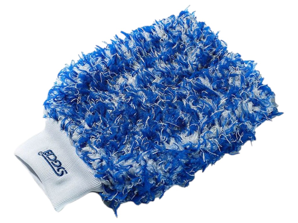 Рукавиця для миття SGCB, ультрам'яка мікрофібра, 26×19см, колір синій