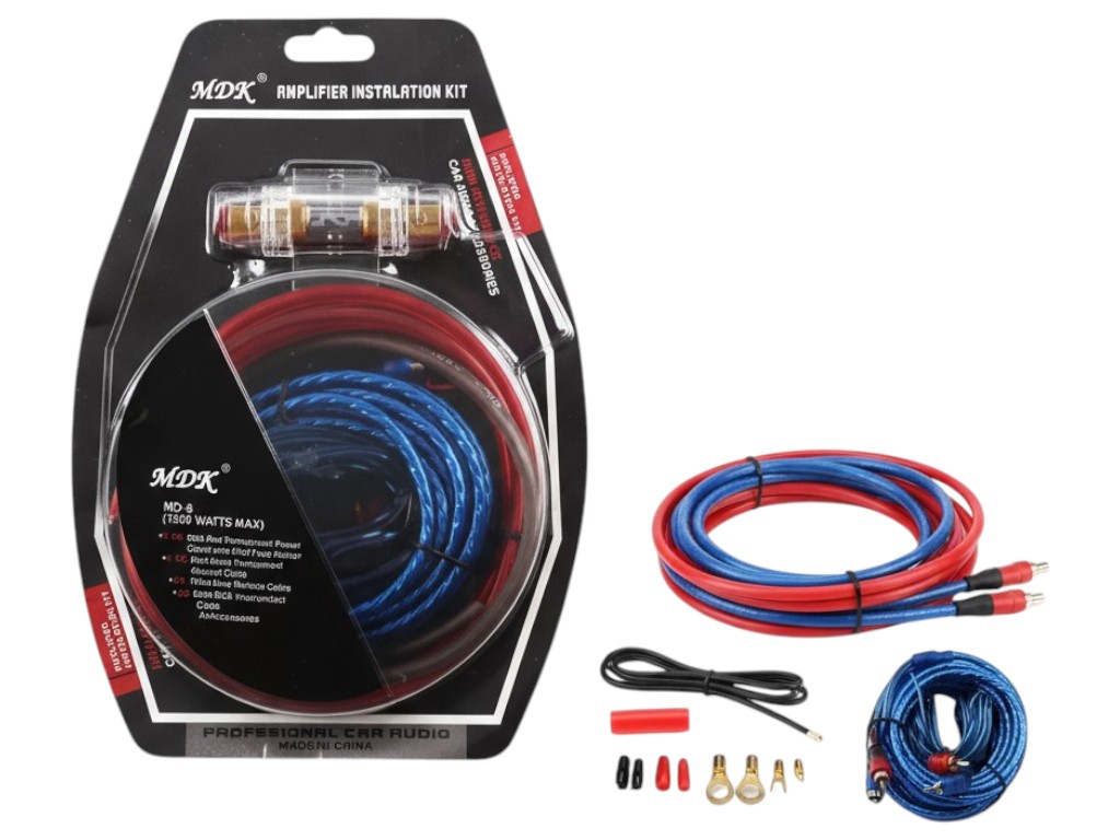 Набір для підключення підсилювача/сабвуфера MDX, силовий та аудіо кабель 4,5м, запобіжник 60А
