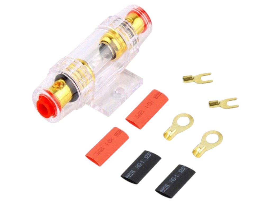 Набор проводов для установки сабвуфера MDK 8GA, силовой и акустический кабель, колба, клеммы