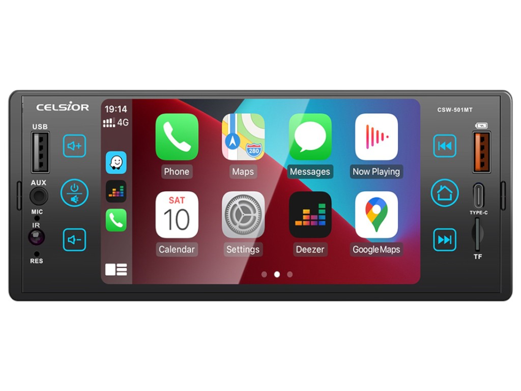 Автомагнитола Celsior CSW-501MT, MP5, SD, USB, FM, Bluetooth, TFT-дисплей, MirrorLink, цвет черный