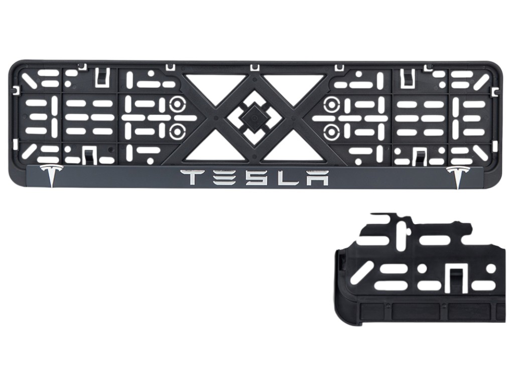 Рамка для автомобильного номера Vitol, стандарт европейский, хромированная надпись, цвет черный