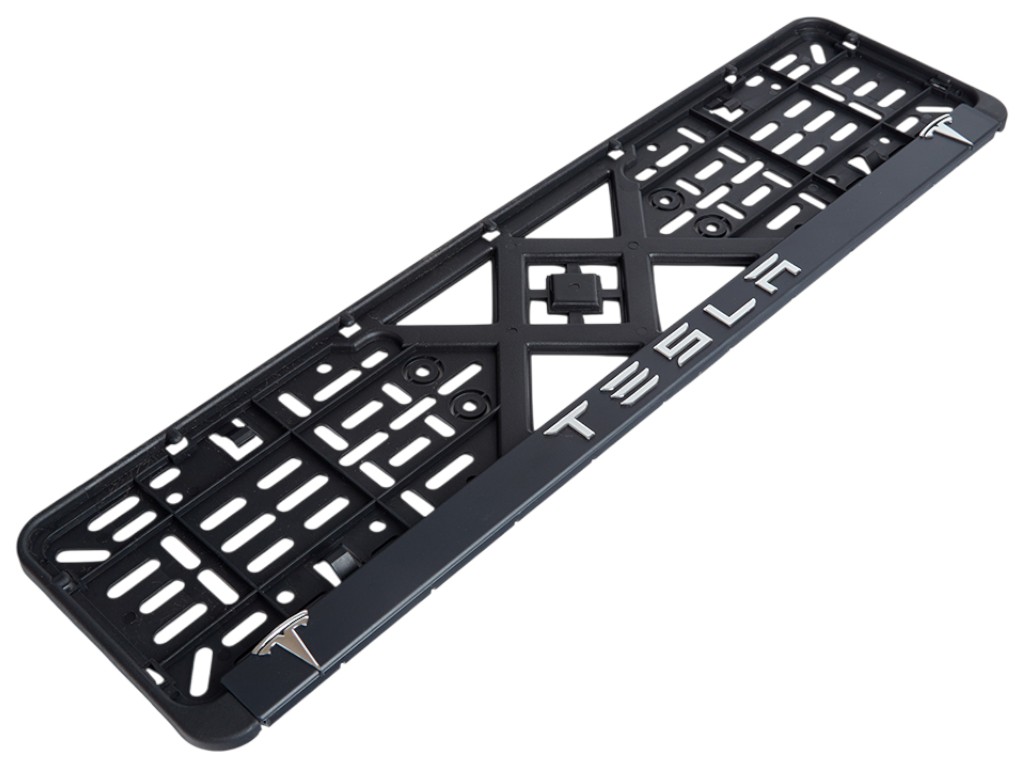 Рамка для автомобильного номера Vitol, стандарт европейский, хромированная надпись, цвет черный