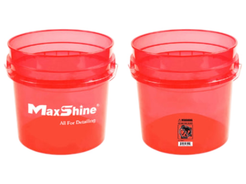 Ведро для мойки MaxShine, прозрачное, пластик, 13л, цвет красный