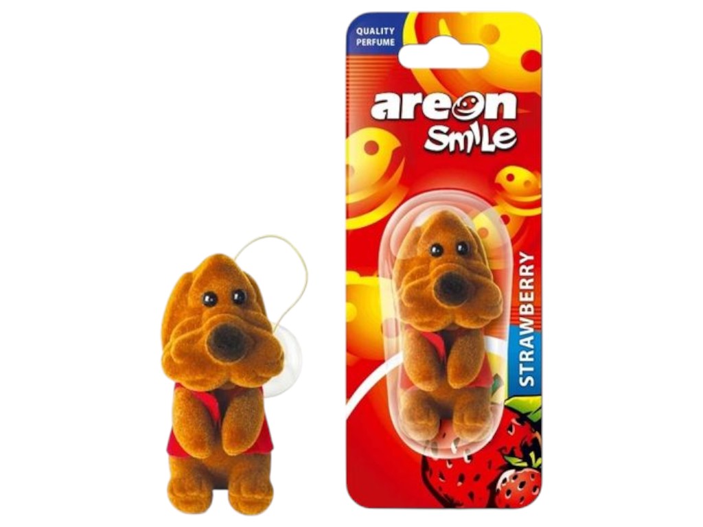 Освіжувач повітря Areon Smile Toys, собачка, аромат полуниці, іграшка-підвіска, 75×90×40мм