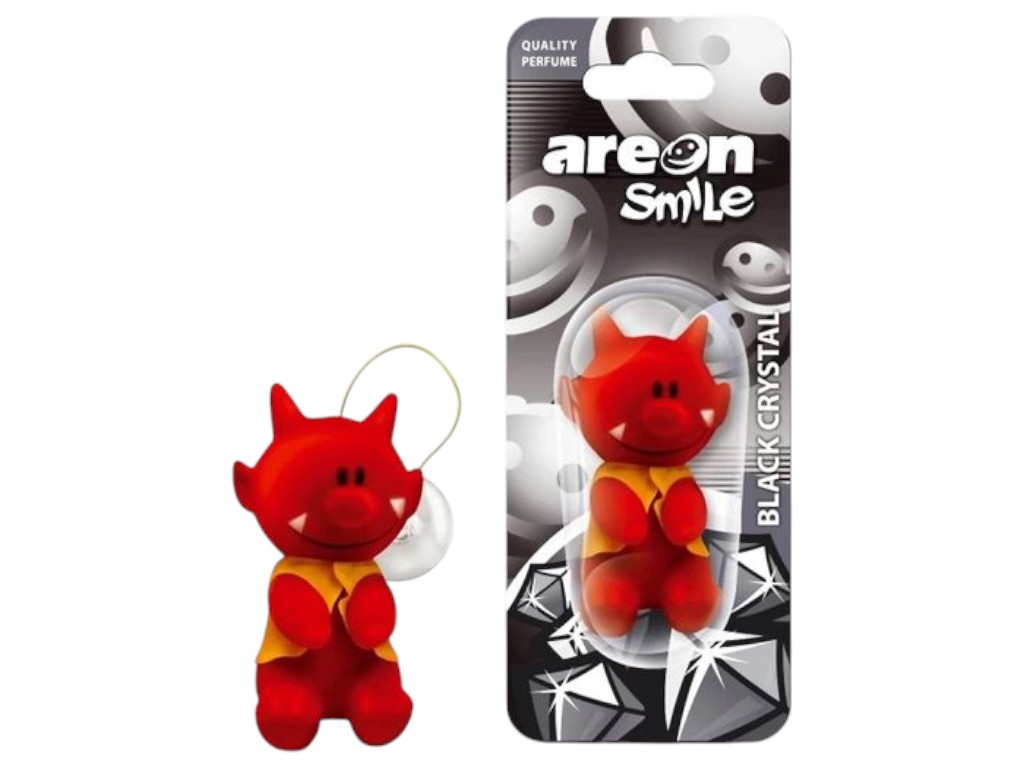 Освежитель воздуха Areon Smile Toys Black Crystal, чертенок, игрушка-подвеска, 75×90×40мм