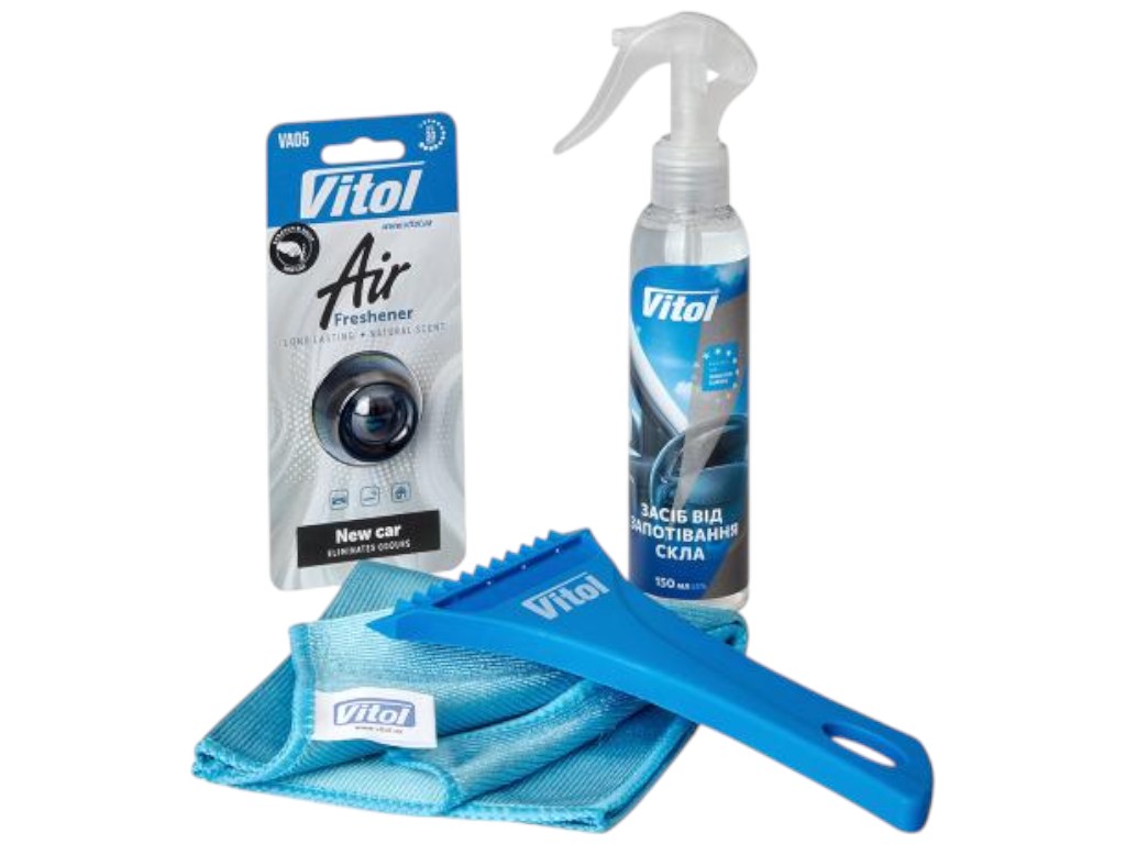 Набір Vitol Winter Limited Edition, ароматизатор, очищення скла, серветки, скребок, косметичка