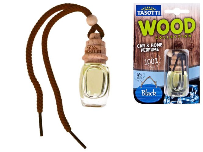 Ароматизатор пробковый на зеркало Tasotti Wood Black Ice 110503 7мл