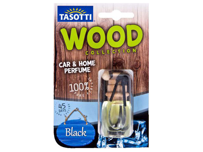 Ароматизатор пробковый на зеркало Tasotti Wood Black Ice 110503 7мл
