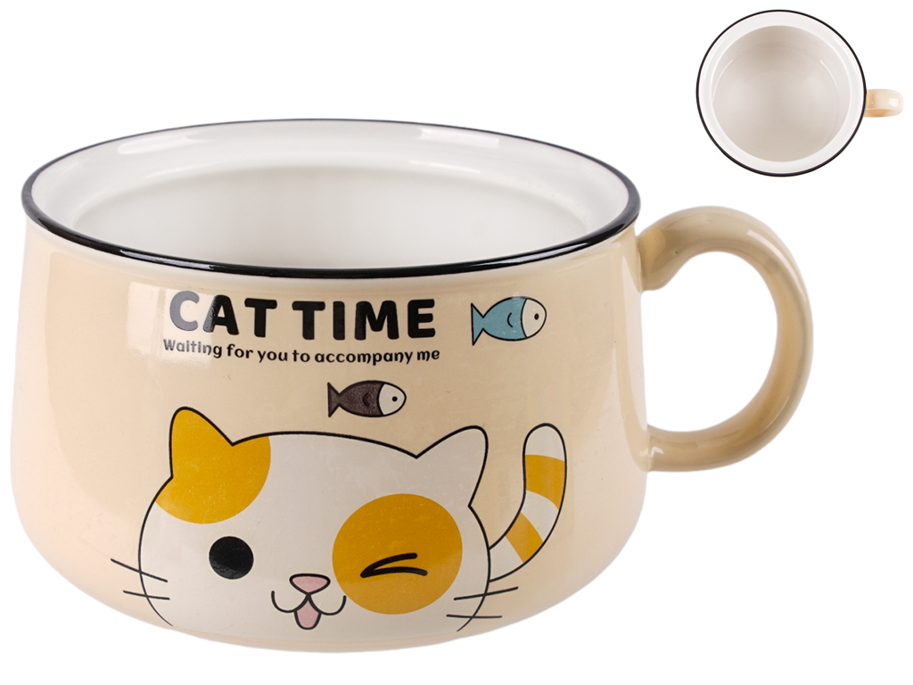 Чашка-супница Cat time, без крышки, 1л