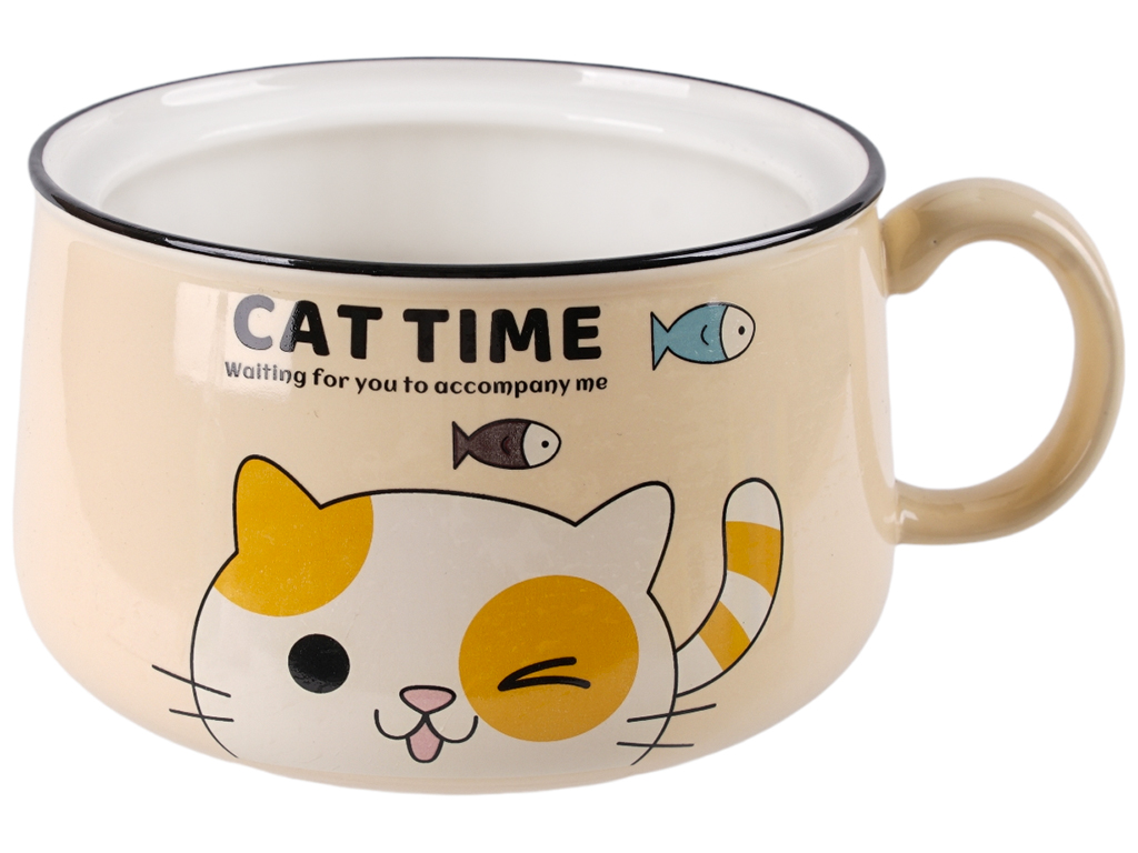 Чашка-супница Cat time, без крышки, 1л