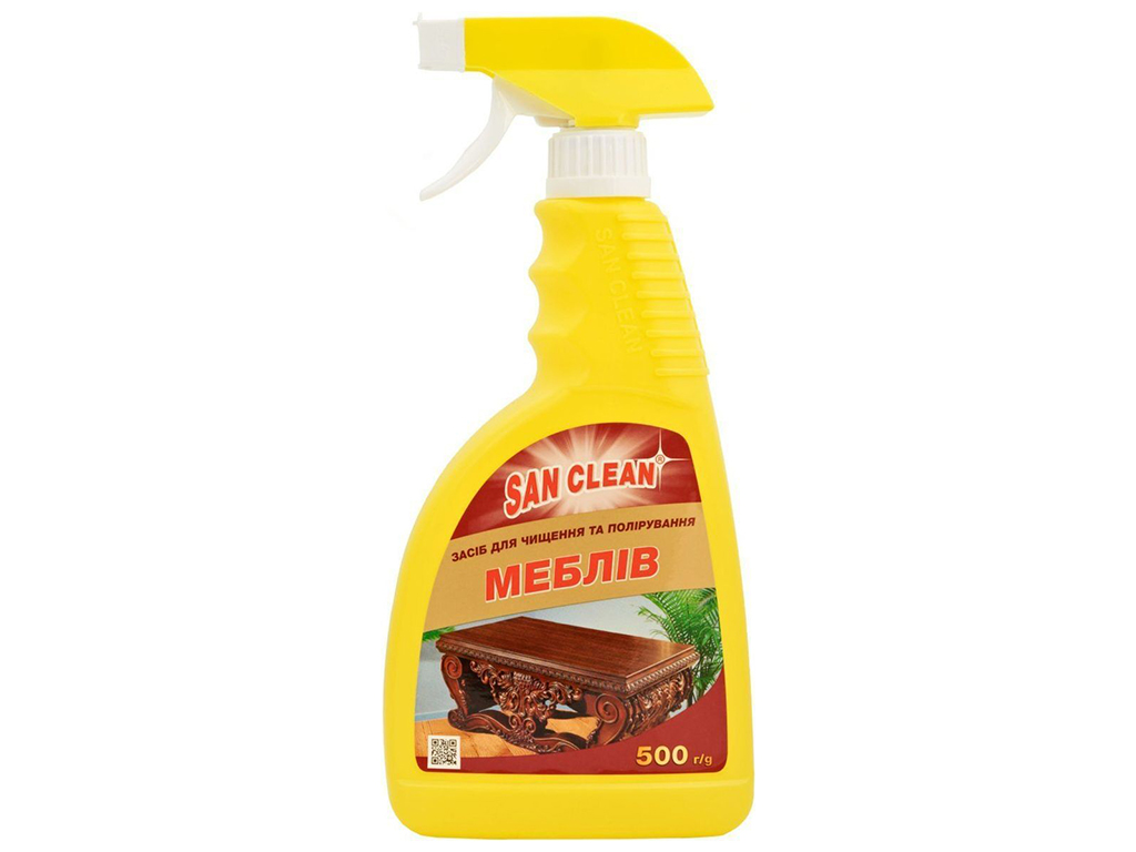 Средство для ухода за мебелью San Clean для чистки и полировки с распылителем, 500мл