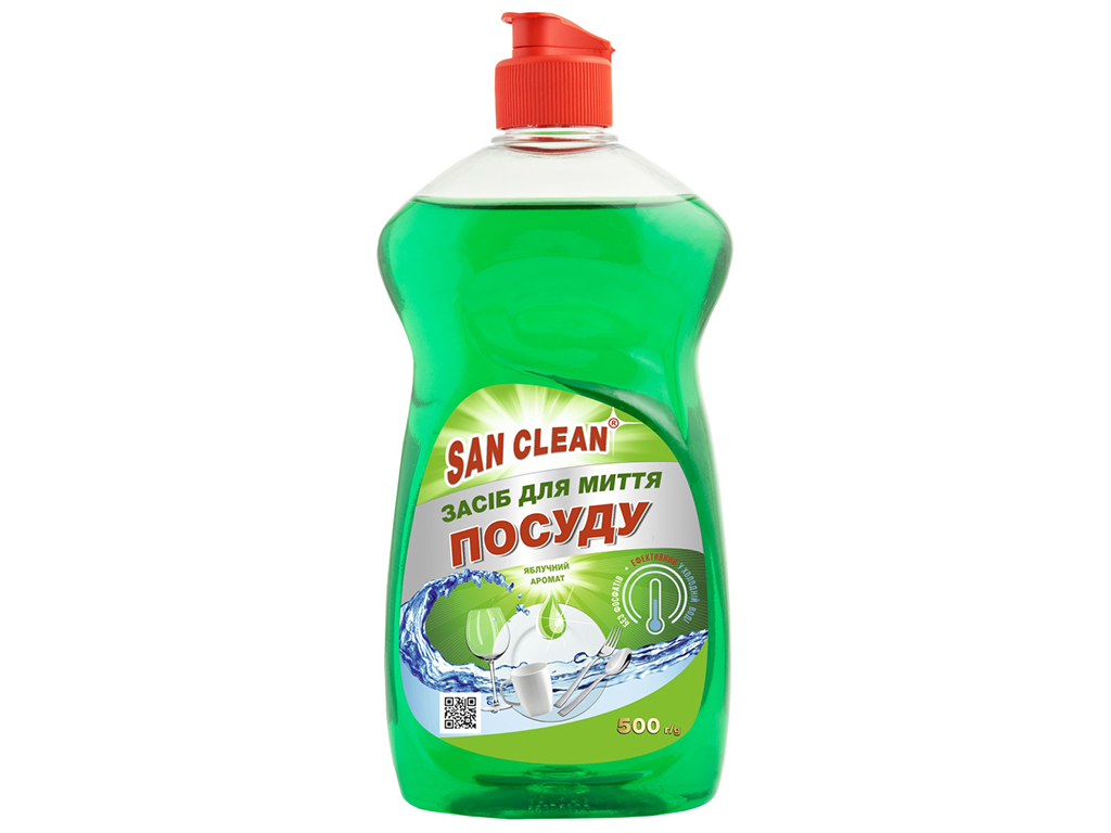 Засіб для посуду San Clean Яблуко, 500мл