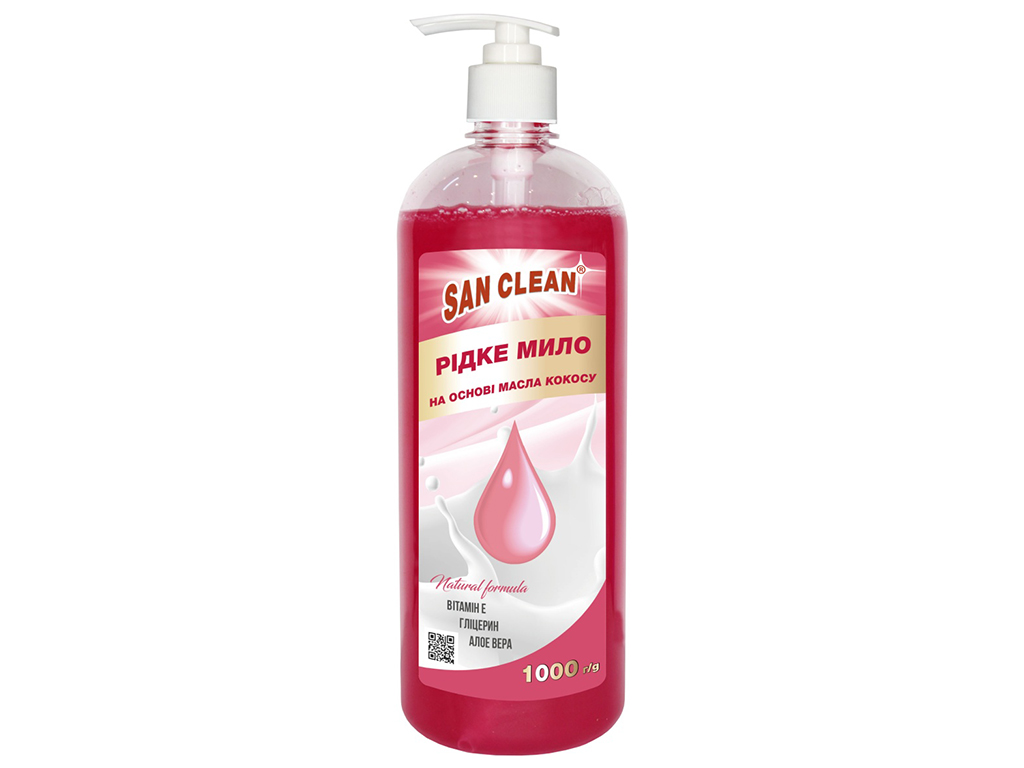 Жидкое мыло San Clean, розовое, 1л