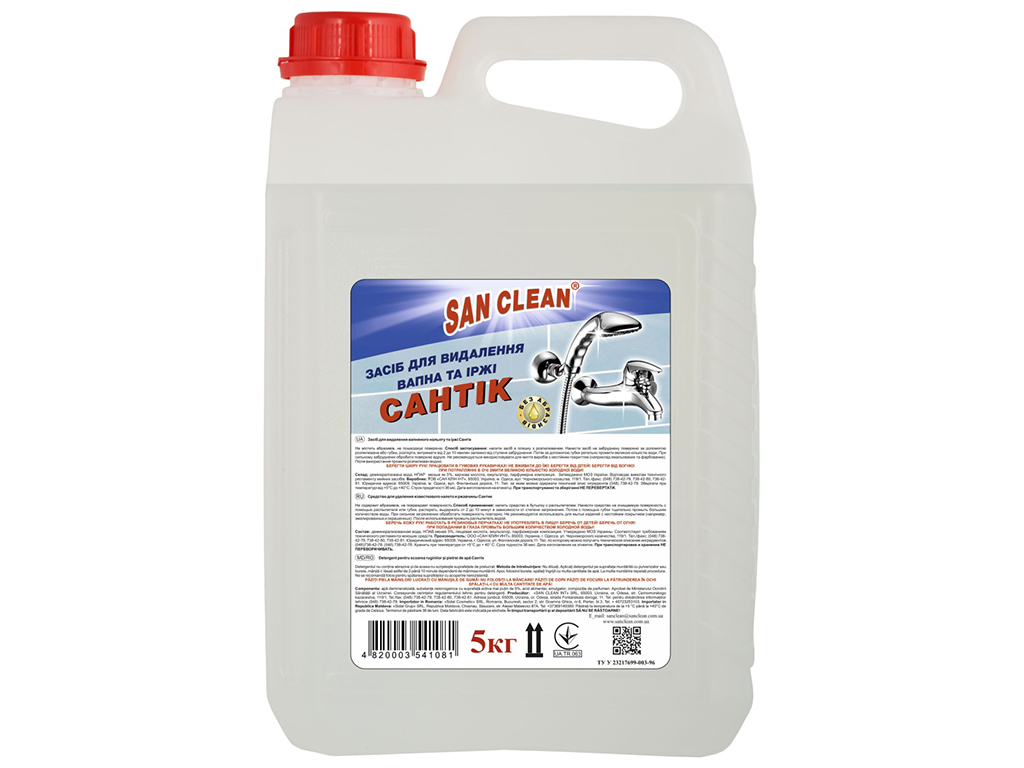 Засіб для видалення вапна та іржі San Clean Сантік, 5л