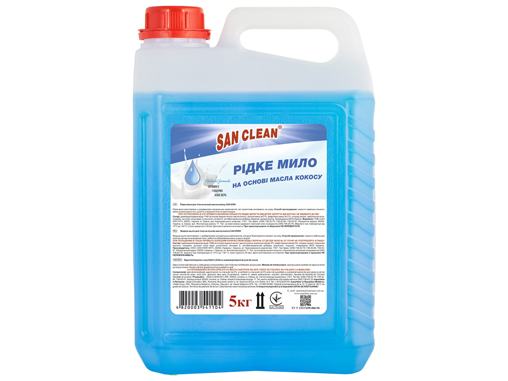 Рідке мило San Clean Блакитне, 5л