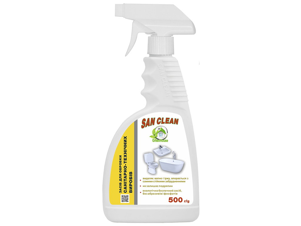 Средство для чистки кафеля, фаянса и санитарно-технических изделий San Clean GreenHouse, 500мл