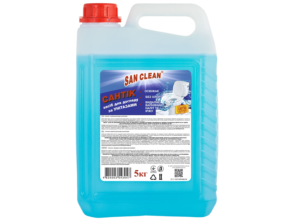 Засіб для догляду за унітазами San Clean Сантік, блакитний, 5л