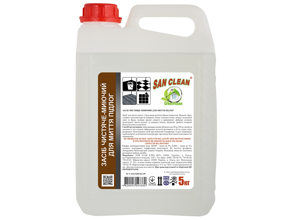 Засіб для миття підлоги San Clean Green House Універсальний, 5л