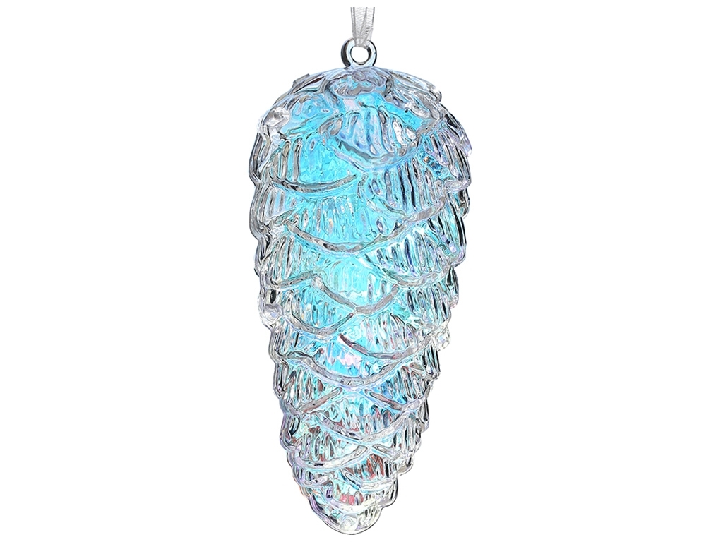 Акриловое украшение Шишка, 12см, цвет прозрачный с радужным переливом