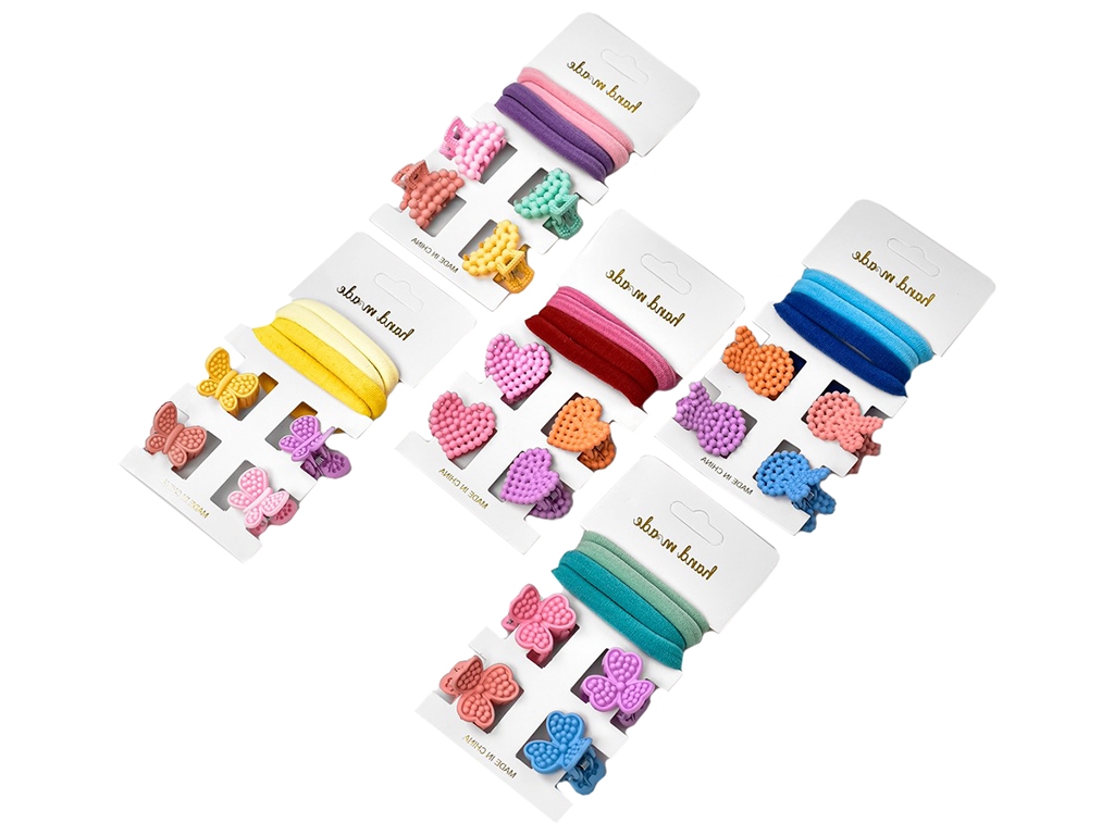 Аксессуары для волос (4 резинки, 4 крабика)