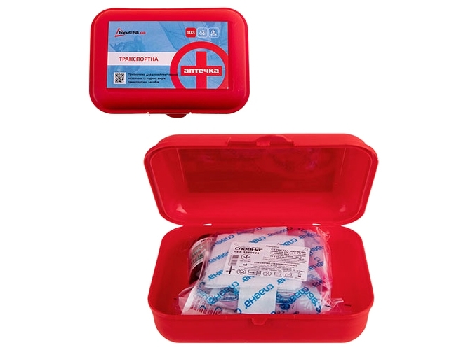 Аптечка медицинская транспортная согласно ТУ (02-001-П), пластик. Футляр