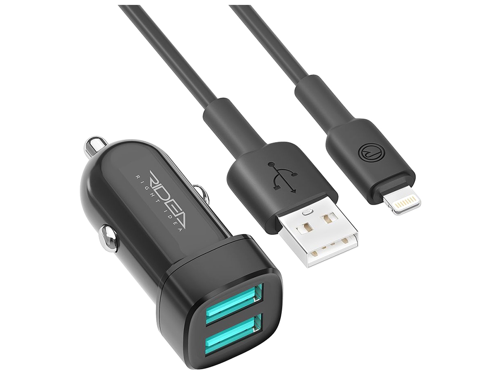Автомобильное зарядное устройство Ridea RCC-21312 Grand Lightning 2USB 2.4 A Цвет Черный