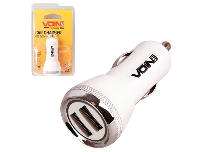 Автомобильное зарядное устройство VOIN C-2402W 2USB (12 / 24V - 5V 2,4A)