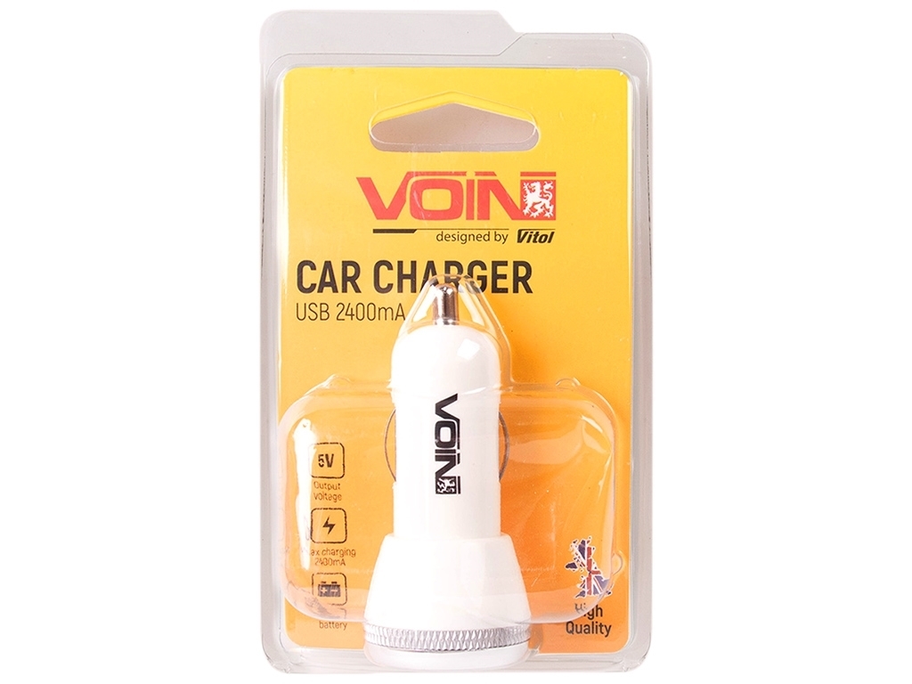 Автомобильное зарядное устройство VOIN C-2402W 2USB (12 / 24V - 5V 2,4A)
