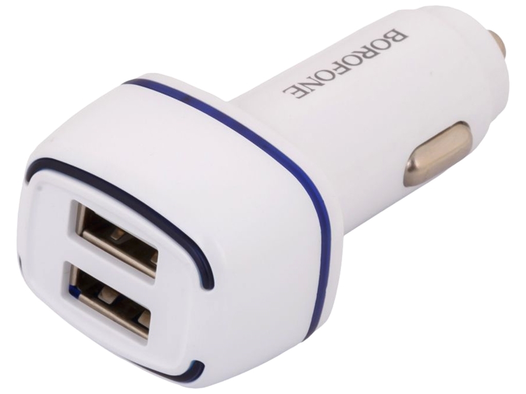 Автомобильное Зарядное Устройство Borofone BZ14 Micro 2USB 2.4A, Белый