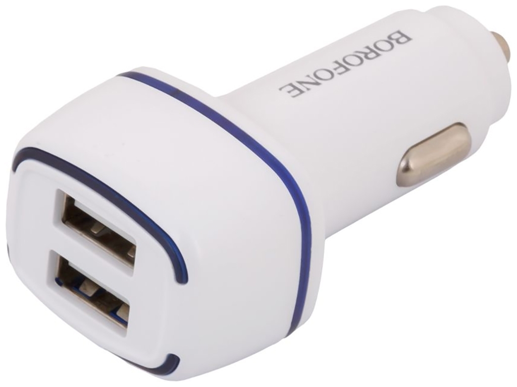 Автомобильное Зарядное Устройство Borofone BZ14 Type-C 2USB 2.4A, Белый
