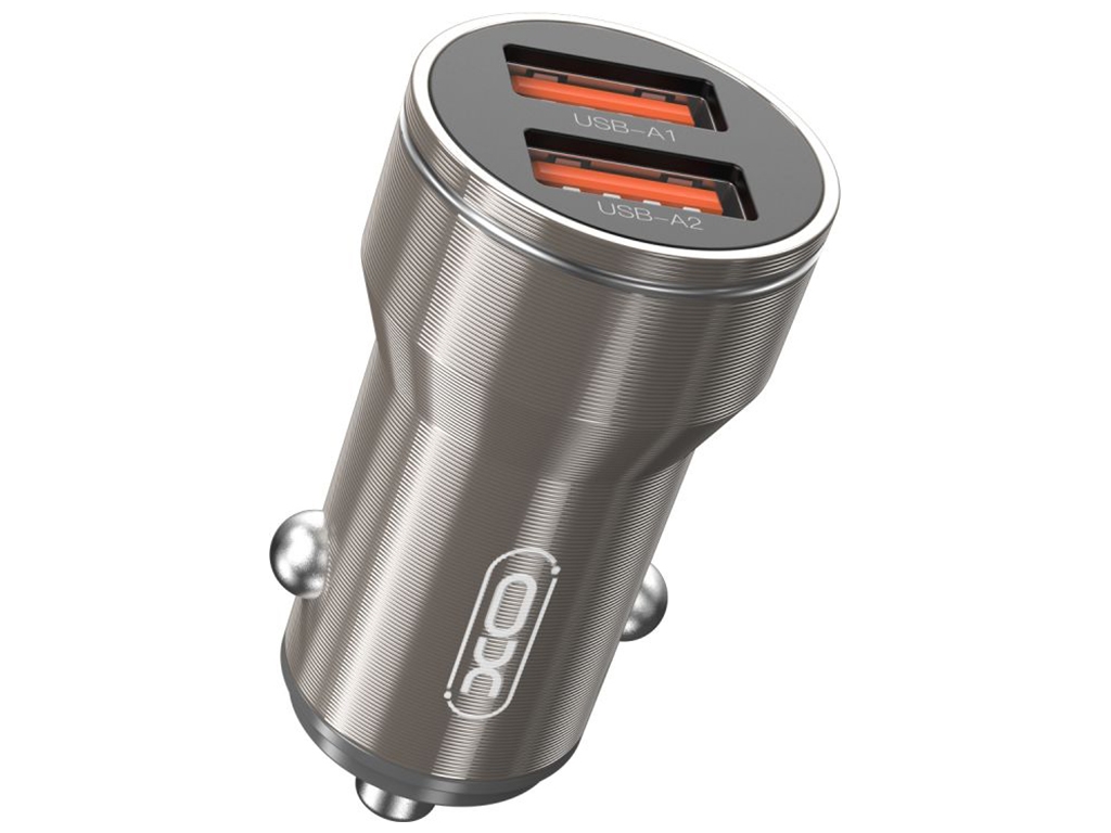 Автомобильное зарядное устройство XO CC48 Metal 2USB Цвет Стальной