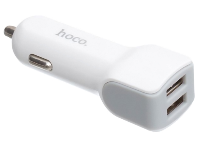 Авто Зарядное Устройство Hoco Z23 2USB Lightning, Цвет Белый