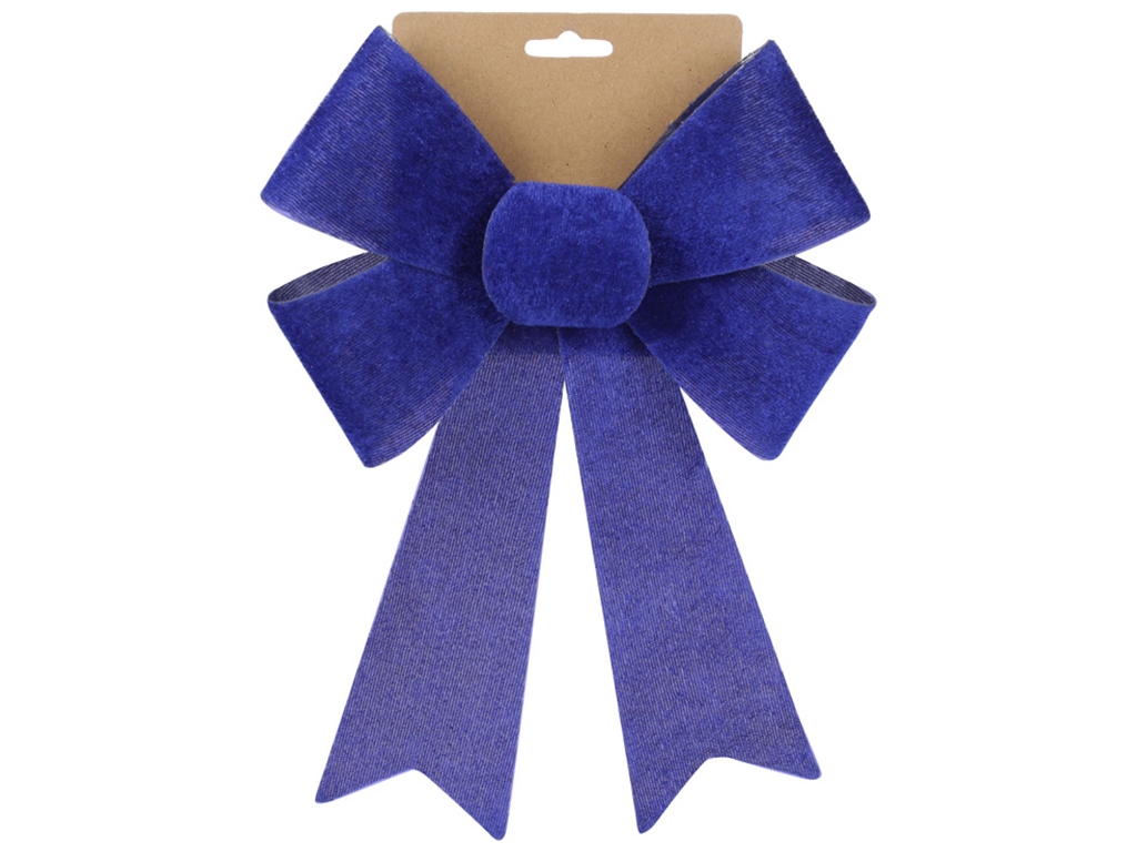 Бант декоративный из бархата, 20х30см, цвет - королевский синий