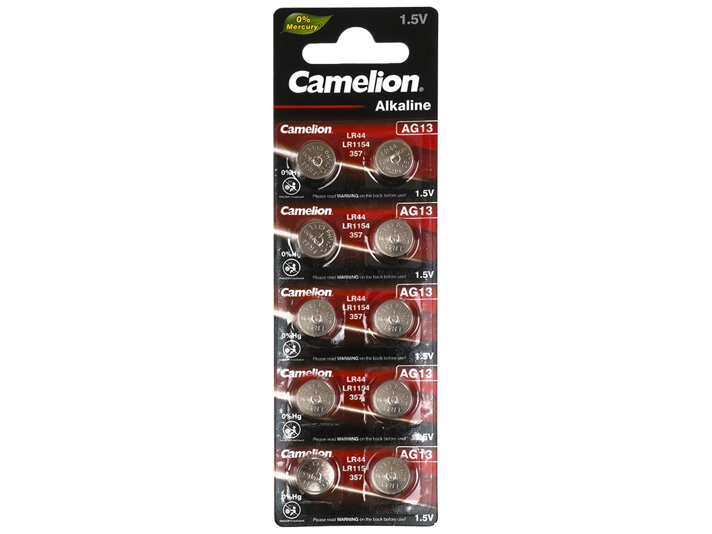 Батарейка алкалиновая Camelion AG13-BP10, 1,5V, LR44 (цена за лист 10шт) 0849198003963