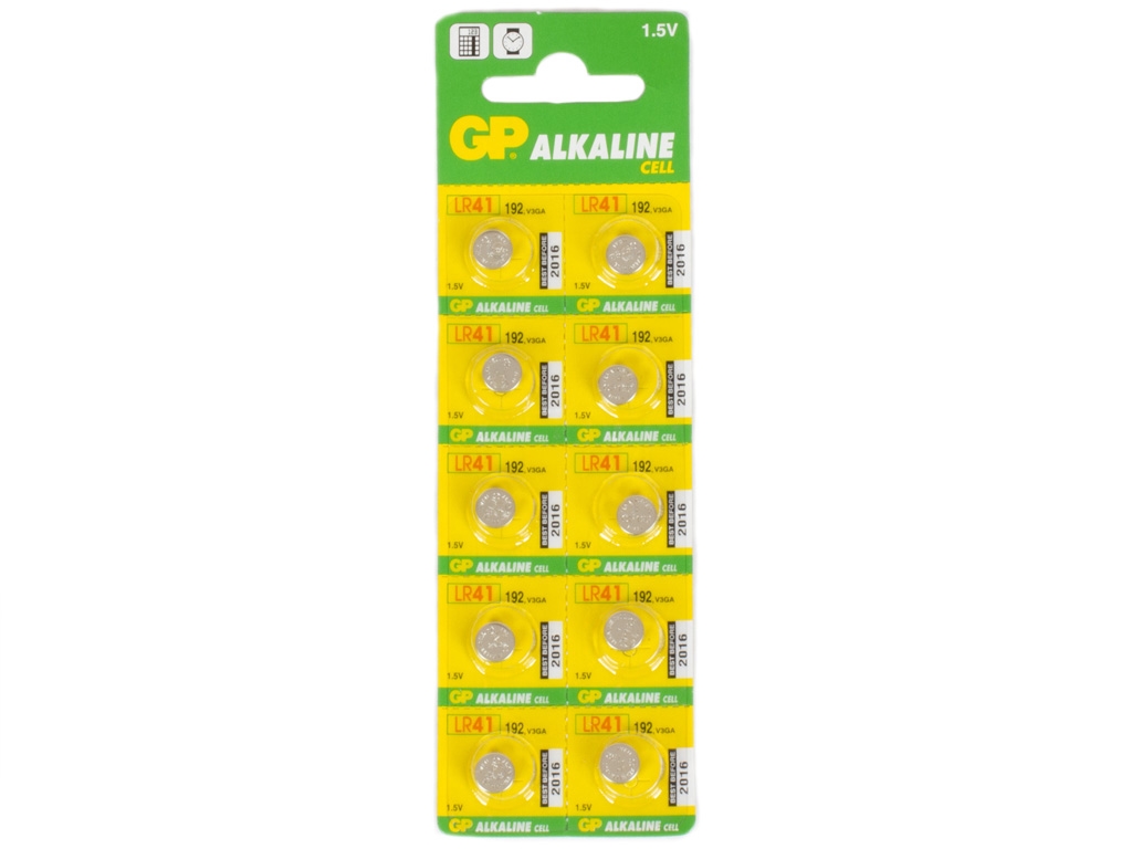 Батарейка алкалиновая GP Alkaline cell 192, V3GA, LR41 1.5V (цена за лист 10шт) 4891199015533