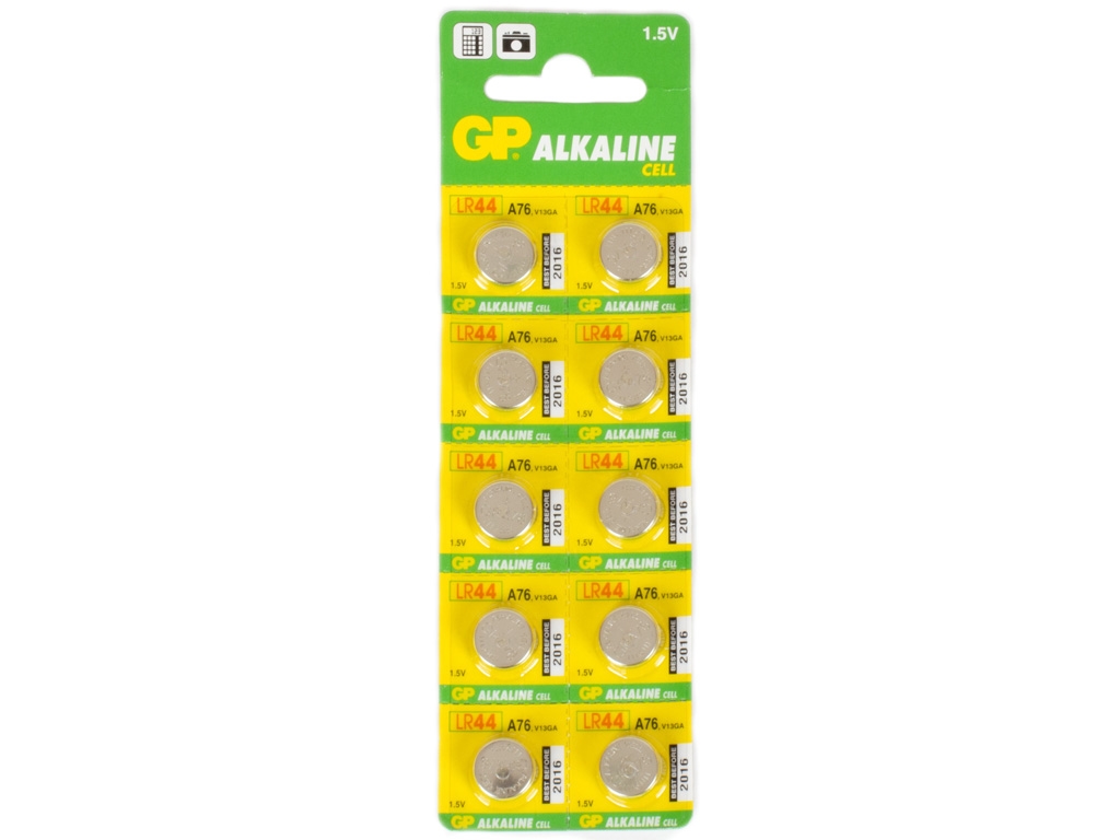 Батарейка алкалінова GP Alkaline cell A76, V13GA, LR44 1.5V (ціна за лист 10шт) 4891199015496