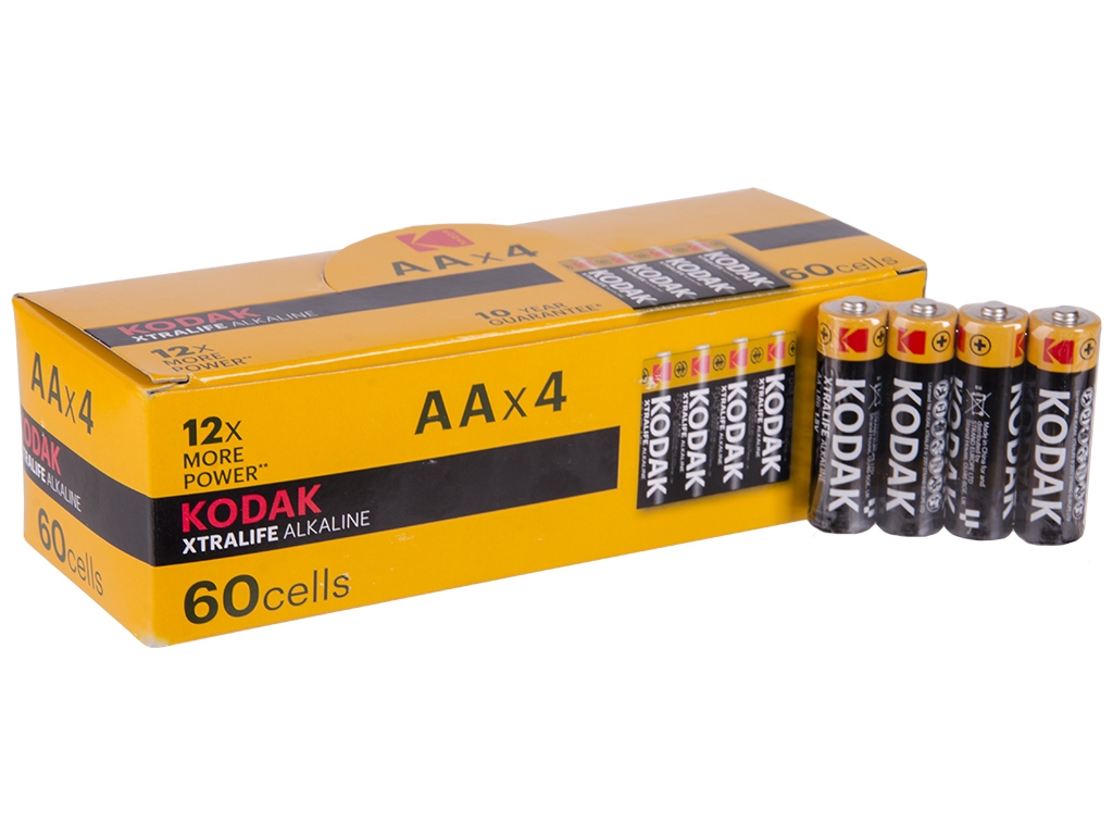 Батарейка алкалиновая Kodak Xtralife, 1.5V, AA, LR6 (цена за спайку 4шт) 887930411775