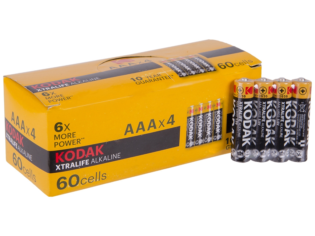 Батарейка алкалінова Kodak Xtralife, 1.5V, AAA, LR03 (ціна за спайку 4шт) 887930411782