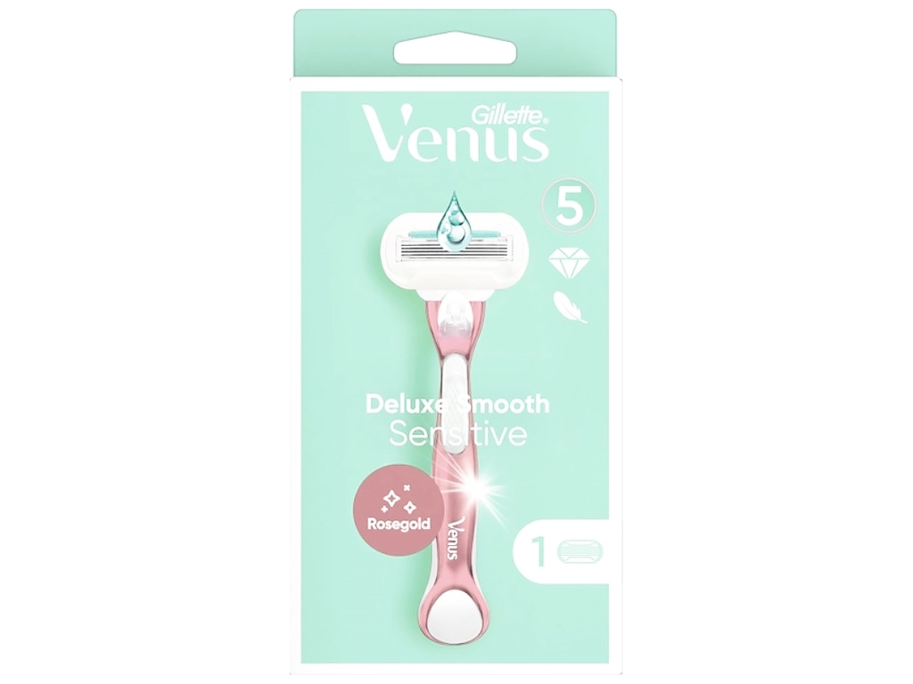 Бритва Gillette Venus Deluxe Sensitive RoseGold, 1 картридж