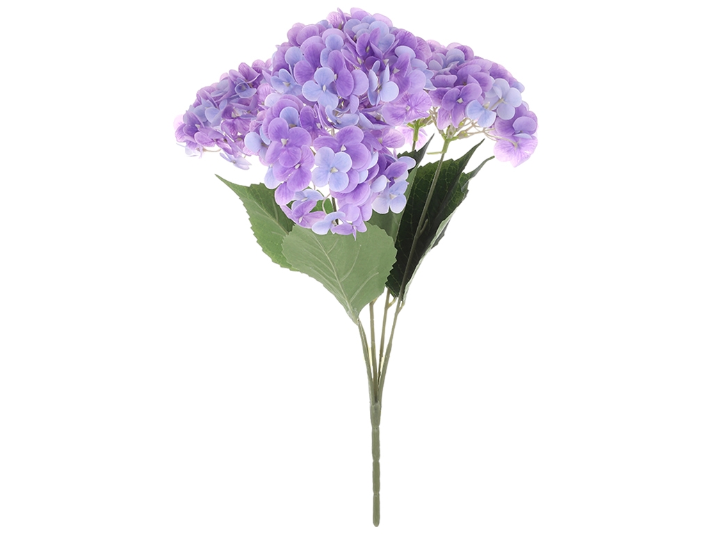 Букет Гортензії латексний, 5 гілок, латексний 46см, колір – фіолетовий